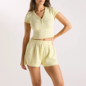 Haut de Pyjama en Pointelle - Bouton d'or