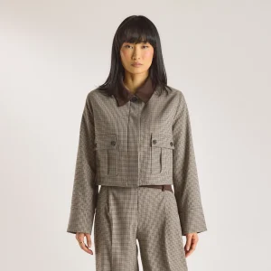 Veste Pied-de-Poule - Marron