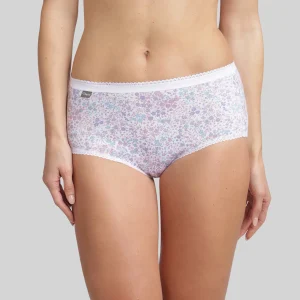 Lot de 3 culottes bleu cobalt, blanc et imprimé fleuri pastel Cotton Stretch