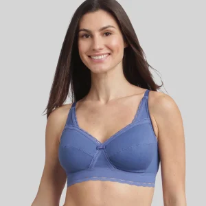 Soutien-gorge emboîtant sans armatures bleu cobalt Cœur Croisé Coton Recyclé