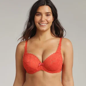 Soutien-gorge avec armatures corail Flower Elegance Recyclé